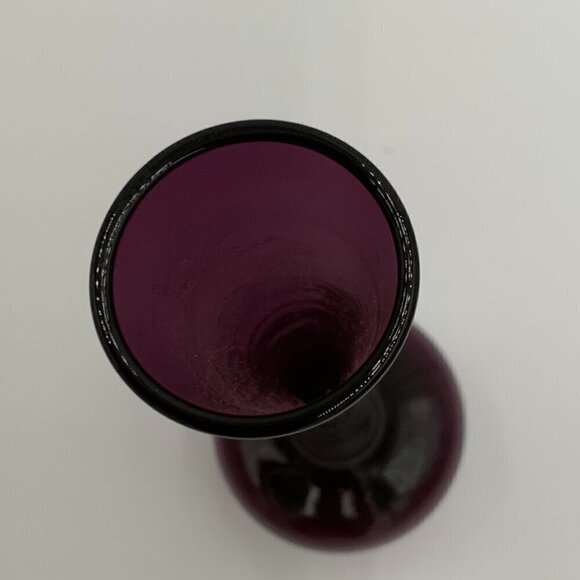 Tall Amethyst Glass Bud Vase Made in Japan - Picture 8 of 9